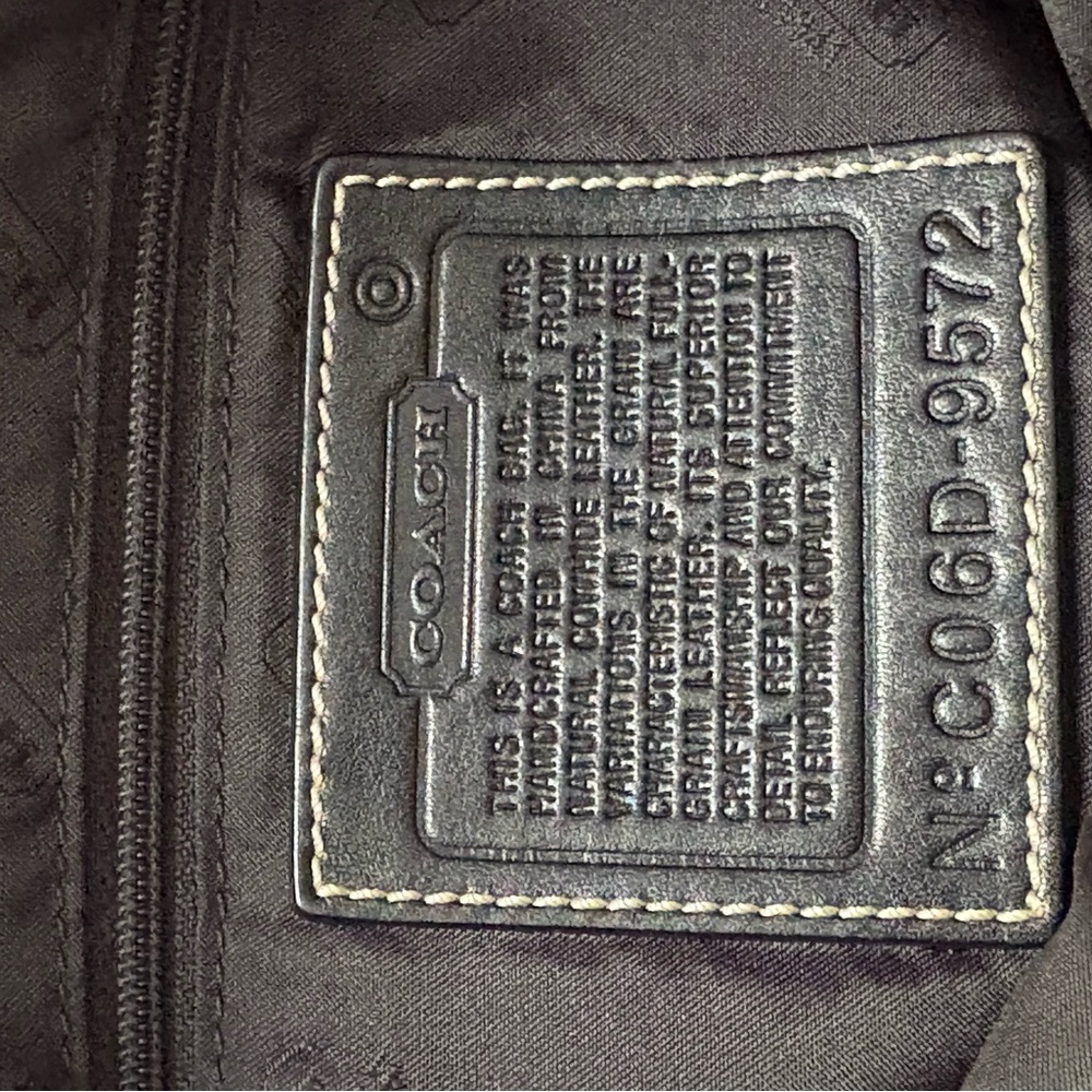 Coach Black Leather Bag with Gray Stitching - Picture 2 of 4